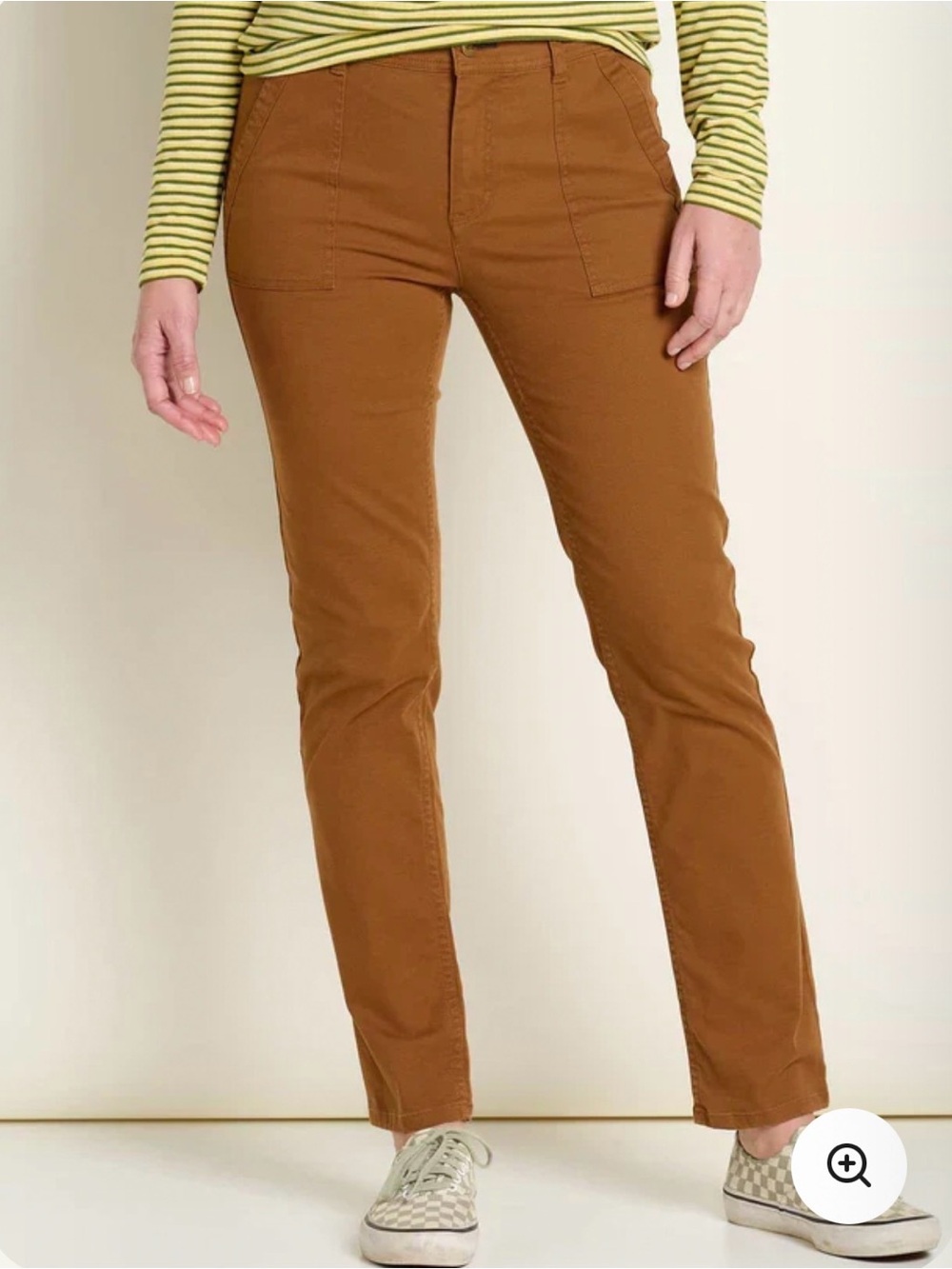 Toad & Co Adventure Ready Earthworks Ankle Pants Khaki Cotton Outdoors Women's 8
